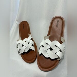Women's White Slide Sandals